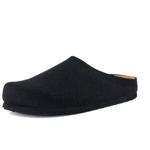 Women's Black Knit Slip-On Clog Mule